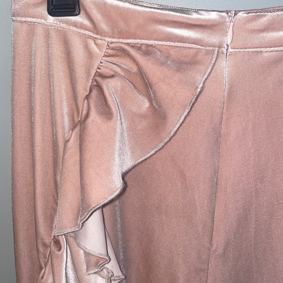EUC Mia Joy by Joyfolie Blush Pink Velvet Ruffle Skirt Size Small - Picture 5 of 9